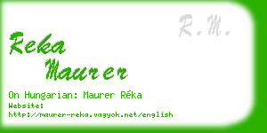 reka maurer business card
